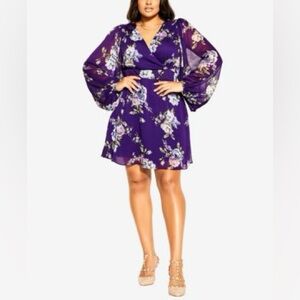 City Chic Purple Floral Dress